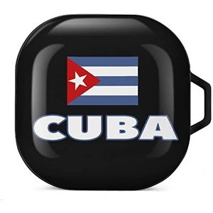 Cubaanse vlag oordopjes hoesje compatibel met Samsung hard shell beschermhoes zwart-stijl