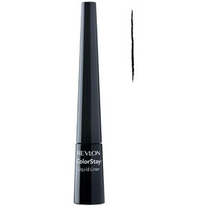 Revlon ColorStay Skinny Liquid Eyeliner, Langhoudende, waterbestendige en veegvaste oogmake-up met ultrafijne penseelpunt, Black Out (301)