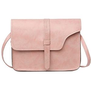 Schoudertassen Voor Vrouwen Eenvoudige Retro Vrouwelijke Messenger Bag Effen Kleur Flip Cover Kleine Vierkante Dames Crossbody Tas, roze, Retro