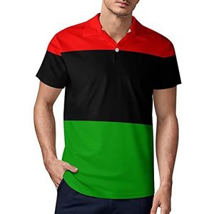 Pan Afrikaanse vlag heren golf poloshirt zomer korte mouw T-shirt casual sneldrogende T-shirts XL