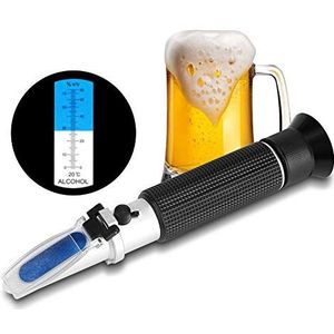 Alcohol Refractometer,Professionele Handheld Refractometer Liquor Tester,Digitale Alcoholrefractometer voor Wijn/Bier/Whisky,Met Automatische Temperatuurcompensatie (Atc),Nauwkeurig en Snel