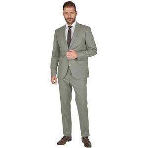 Steffen Klein heren pak regular fit elastisch, Kaki, 52