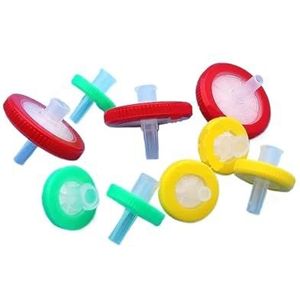 Naaldfilter 100 stuks wegwerpspuitfilters van nylon/PES/PTFE/BT, 13 mm, 25 mm, 0,22/0,45 µm/0,8 µm (Pes 13 mm 0,22um)