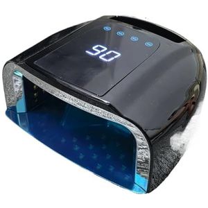 Niet oplaadbare 96W spiegelende reflecterende onderkant nagellamp gellak droger manicure machine UV-licht for nagels nagel UV LED-lamp(NO battery Black)