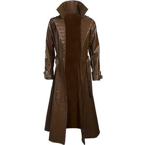 A&M Express Heren reverskraag volledige lengte lange mouwen jassen - mode trenchcoat winter warm gaming kostuum hoodie bovenkleding, Bruin2, M