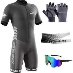 Heren MTB Triatlon Tri Pak Korte Mouw Sneldrogend Trisuit, voor Training en Race, Top Kleding Pro Skin Suit, Typ-4, XL