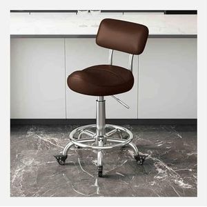 Zadelkruk Met Rem, Rolbaar, Draaibaar En In Hoogte Verstelbaar Met Wielen, Ergonomische Draaibare Zadelkruk For Salon, Spa, Tatoeage(H)