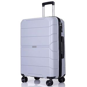 Reiskoffer Handbagagekoffer Bagage Bagage Met Wiel PP-bagagesets Lichtgewicht Koffer Met TSA-slot Reisbagage Handbagage Trolleykoffer (Color : Blue,Silver, Size : 20in)