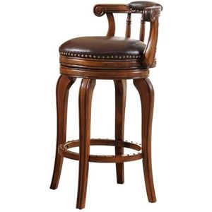 Barkrukken Bistrokruk Barstoelen Hoogte Kruk Stoelen Massief Houten Barkruk Lederen Tegenkrukken Hoge Krukken Draaibare Barstoel Barkruk Keukenstoelen(A,55CM)