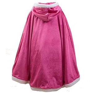 Halloween-kostuums voor meisjes, mantel met capuchon voor prinses Elsa Anna Belle Rapunzel, feest, cosplay, outfit, wintergewaad, jas (L (7-10 jaar), roze)