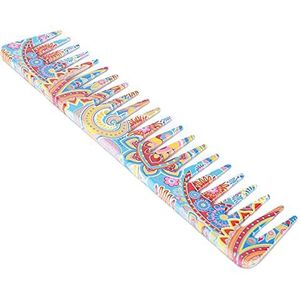 Brede Tand Kam, Styling Tool Heldere Kleur Ontwarren Kam Ergonomisch Draagbaar voor Mannen Vrouwen voor Thuis Reizen voor Outdoor Camping(C60-7 taille bloem wijde tand kam)