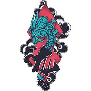 neptattoo, Tijdelijke tatoeages, 1 vel Shanhai Jing Dragon Tijdelijke Tattoo Sticker Chinese Stijl Kleurrijke Bloem Arm Groot Patroon Fake Tattoo