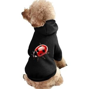 Rood Lieveheersbeestje Gedrukt Pet Hoodie Sweatshirt Warm Puppy Pullover Winter Jas Voor Kleine Medium Grote Honden Katten