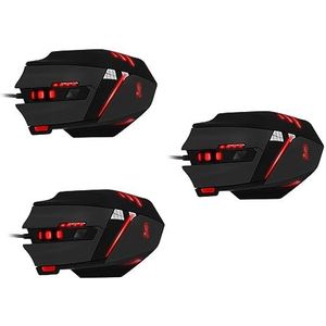 3 stks Pro Gaming Muis Draad Muis Gamng Muis Gamer Muis Zwarte Muis Optische Muis USB Muis Knop Muis T- Muis USB Bedrade Gaming Muis Optische USB Bedrade Muis Privé Model (Kleur: Zwart x 3 stuks, S