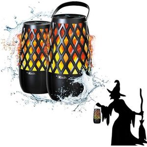 IXTECH Outdoor Bluetooth Speakers, Waterproof Portable Bluetooth Speaker Wireless with Lights, Outdoor Gifts for Dads Mom, Multi-Sync Wireless Connection, Lantern Speakers Mountable, 2 Pack