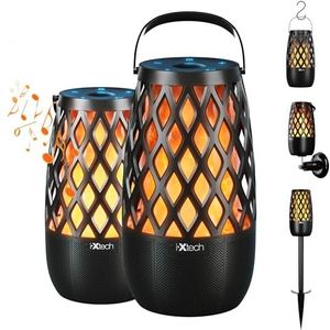 IXTECH Outdoor Bluetooth Speakers, Waterproof Portable Bluetooth Speaker Wireless with Lights, Outdoor Gifts for Dads Mom, Multi-Sync Wireless Connection, Lantern Speakers Mountable, 2 Pack
