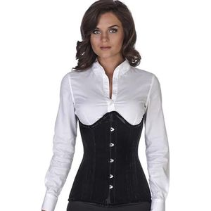 Fluweel corset zwart onderborst rond gevormd Korset vn60