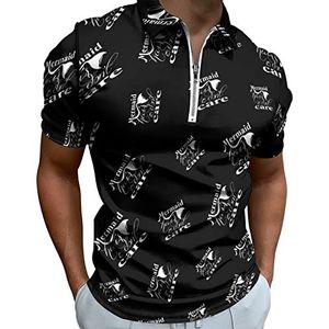 Zeemeermin Haar Niet Zorg Half Zip-up Polo Shirts Voor Mannen Slim Fit Korte Mouw T-shirt Sneldrogende Golf Tops Tees XL