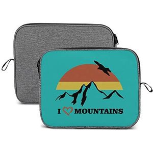 I Love Hiking Mountain Laptop Sleeve Case Beschermende Notebook Draagtas Reizen Aktetas 13 inch