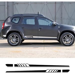 GLZHJ 2 stuks autodeur zijkant lange streep PVC-stickers, geschikt voor Renault Dacia Duster Logan Sandero Auto Accessoires Decor stickers