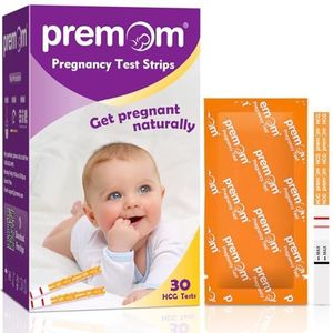 30 Premom Zwangerschapstest met hoge gevoeligheid: snelle hCG-test 10 mIU/ml urine met slimme app Premom-reactieve zwangerschapsstrip (30HCG)