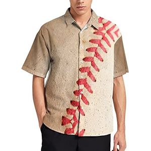 Vintage honkbal sport bal mannen korte mouw T-shirt causale button down zomer strand top met zak