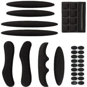 1 universale fietshelm, bekleding, schuimkussen, klittenbandpunten, kit, vervanging, klittenbandsluiting, helkussen, anti-botsingsvoering, sponsbescherming, zwart