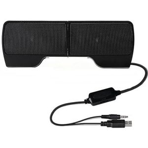 Draagbare USB-stereoluidspreker Notebook Laptop Computer PC-scherm Clip-on muziekspeler Zwart
