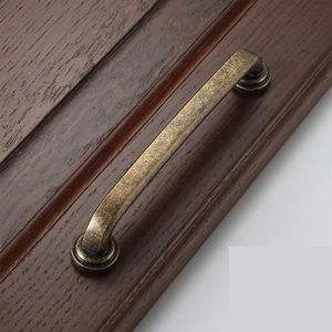 ROBAUN Metalen antieke kledingkast kast trekgrepen retro messing 128 mm keukenlade kast deurgreep meubelknoppen 1 stuk (kleur: 675-128 mm)