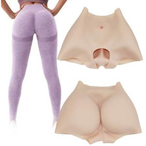 Adima Siliconen Butt Lifter Panty Open Bottom Hip Enhancement Shorts voor Vrouwen Nep Big Butt Shaper Ondergoed,Wit