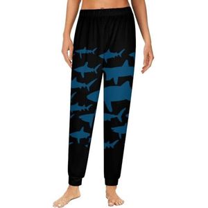 Shark Sea Fish Damespyjama, loungebroek, elastische tailleband, nachtkleding, broekje, print