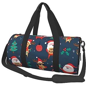 Kerstman Kerst Reizen Duffel Bag Gym Tote Bag Lichtgewicht Bagage Tas Voor Weekender Sport Vakantie, Zwart, Eén maat