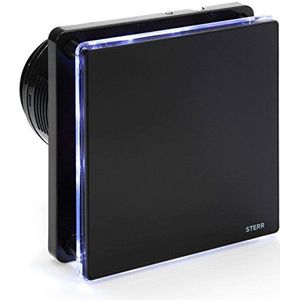 STERR Zwart Badkamerventilator 100 mm met LED + TIMER Stille Badkamerventilator - Moderne Badkamerventilator - Badkamerventilator