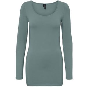VERO MODA Dames Vmmaxi My Ls Soft Long U-Neck Noos' shirt met lange mouwen, blauw (Stormy Sea), M