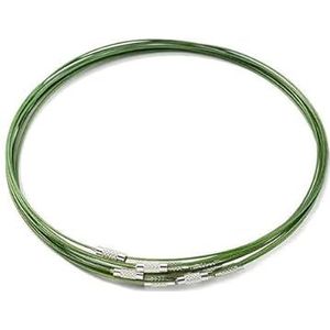 10 stks/partij 46 cm zilver roestvrij stalen ketting sieraden draad koord ambachtelijke accessoires sleutelhanger maken choker armbanden DIY tool-groen
