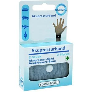 Scarlet Health Acupressuurband Sea, 1 paar elastische armbanden voor gebruik aan de pols, voor kinderen en volwassenen, discrete reisgenoot (grijs)