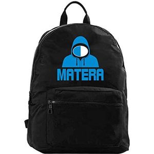 Tipolitografia Ghisleri Ultras Matera rugzak wit lichtblauw sweatshirt Ultras volwassenen kinderen nylon met zakken met ritssluiting en bandjes - gepersonaliseerd product, Zwart, 41 X 21 X 16 CM.