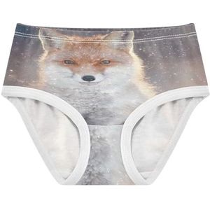 YOUJUNER Meisjesondergoed Winter Sneeuw Vos Peuter Onderbroek Katoenen Broek Kleine Meisjes Slips Comfort Kids Onderbroek, Meerkleurig, 3 jaar