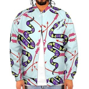 Paarse Snake Arrows Grappige Mannen Baseball Jacket Gedrukt Jas Zachte Sweatshirt Voor Lente Herfst