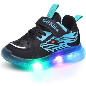 Jongens LED-schoenen, Glow Light Flashing Sneakers Lente en herfst 1-6 jaar Kinderen Sport Casual Schoenen Verjaardag Halloween Kerstmis Dag(Blauw,35 EU)