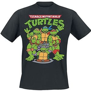 Teenage Mutant Ninja Turtles Group T-shirt zwart XL 100% katoen Animatie, Fan merch, Film, TV-series
