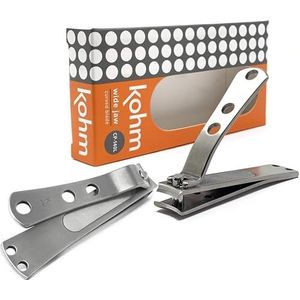 Kohm CP-140L nagelknipper, 4 mm dikke bakken, nagelschaar met gebogen messen voor dikke nagels - zware uitvoering, grote roestvrij stalen teennagelschaar met geïntegreerde vijl