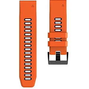 LUGEMA 26 22 20 mm horlogebandjes Compatibel met Garmin Fenix ​​6 6x Pro 5x Plus 6s 5s Sport siliconen riem compatibel met afdaling MK2 / ENDURO/Tactix Delta (Color : Orange black, Size : 26mm)