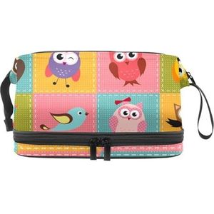 VAPOKF Doodle Crowd in zonnebril, make-uptas voor dames en meisjes, reistoilettas, make-up, handige opbergtas, organizer tas met borstelvak, Multi kleuren 12, 27x15x14 cm/10.6x5.9x5.5 in, Beauty Case