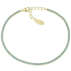 Women's Tennis Bracelet 925 Silver Amen golden with blue zircons BT1GAZ17