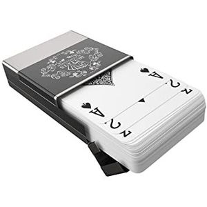 Backpacker Playing Cards, inclusief plastic speelkaarten, aluminium box en spelregels voor 5 reisspellen