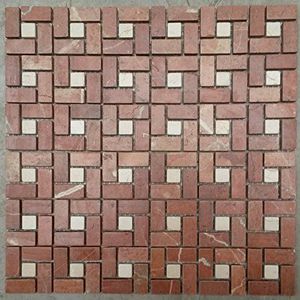 Mozaïektegels rood natuursteen mozaïek tegels mat 30x30 cm marmer rand vloertegels M524