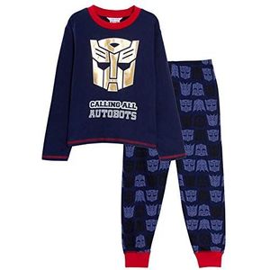 Transformers Jongens Pyjama Kids Optimus Prime Volledige Lengte Pj Set Karakter Nachtkleding, marineblauw, 7-8 jaar