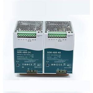 SDR-480/SDR-480P 24V 48V 480W Enkele uitgang Industriële DIN RAIL Schakelvoeding met PFC en parallelle functie 1 stuk (Maat: 24V, kleur: SDR-480P parallel)