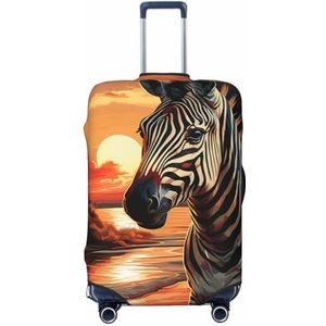 GFLFMXZW Reizen Bagage Cover Zonsondergang Zebra Koffer Covers voor Bagage Mode Koffer Protector Past 18-32 inch Bagage, Zwart, Small